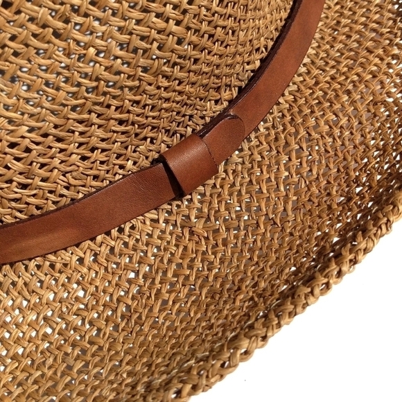 Walt Disney World 90's Vintage Fedora Style Straw Hat with Leather Band Brown - Picture 7 of 12